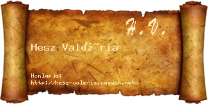 Hesz Valéria névjegykártya
