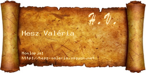 Hesz Valéria névjegykártya